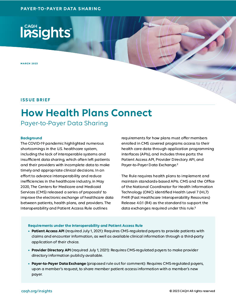 How Health Plans Connect: Payer-to-Payer Data Sharing