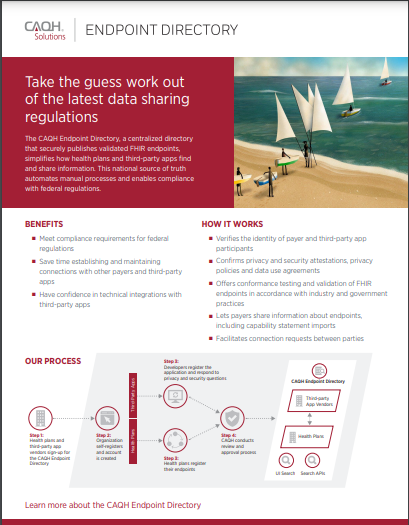 CAQH Endpoint Directory Fact Sheet for Health Plans